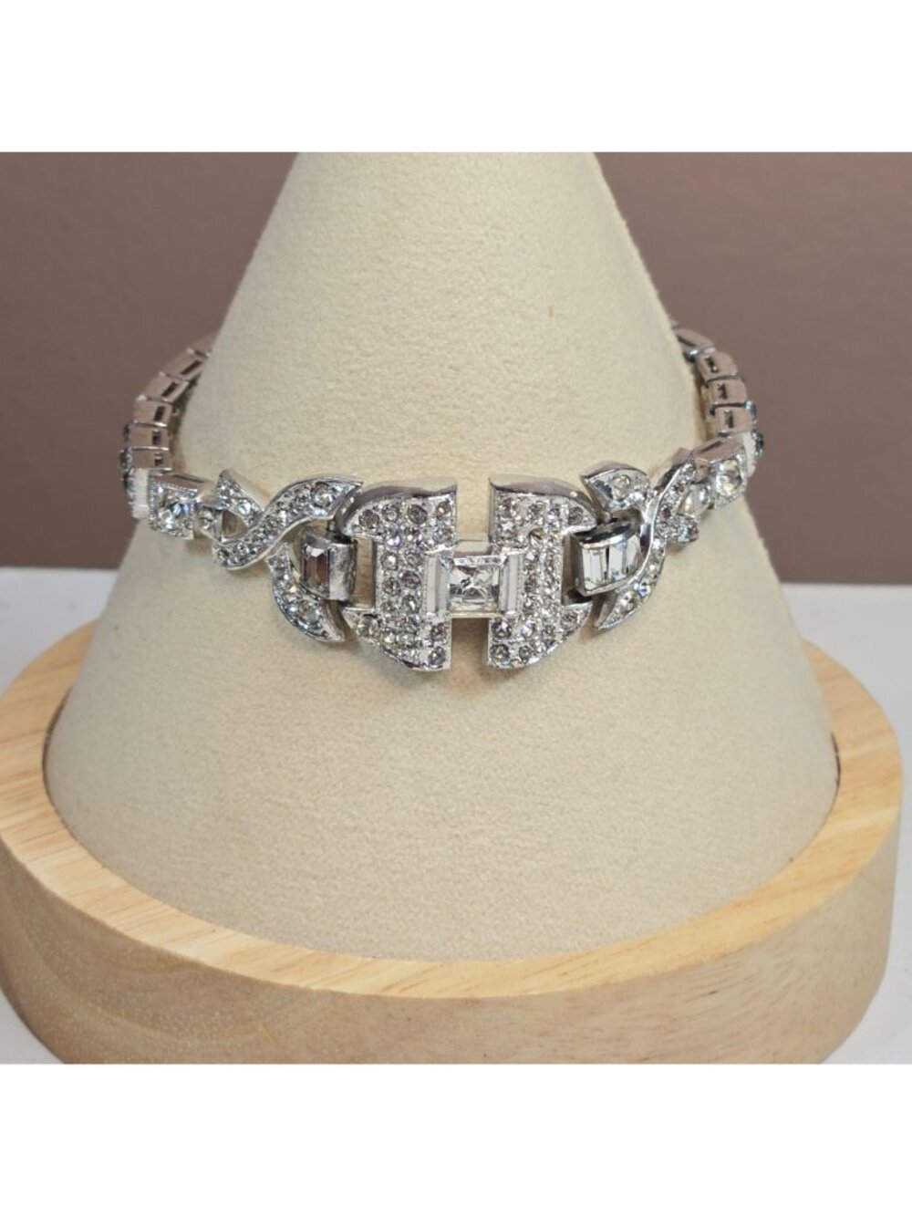 Vintage Dorson's Sterling Silver Rhinestone Bracelet 1930s Art Deco Jewelry READ - Picture 4 of 16
